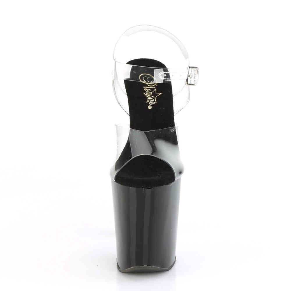 Pleaser - XTREME808CRS KnöchelriemenSandale, Poledance Schuhe - Pole dance schuhe - Schwarz/Silberfarben